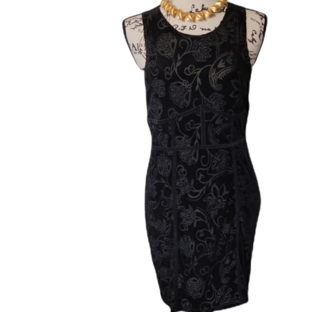Free People Black Embossed Dress